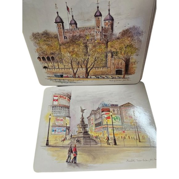 Set 6 Vtg Clover Leaf London Today Placemats and 4 Coasters of Dublin Landmarks - Picture 2 of 15